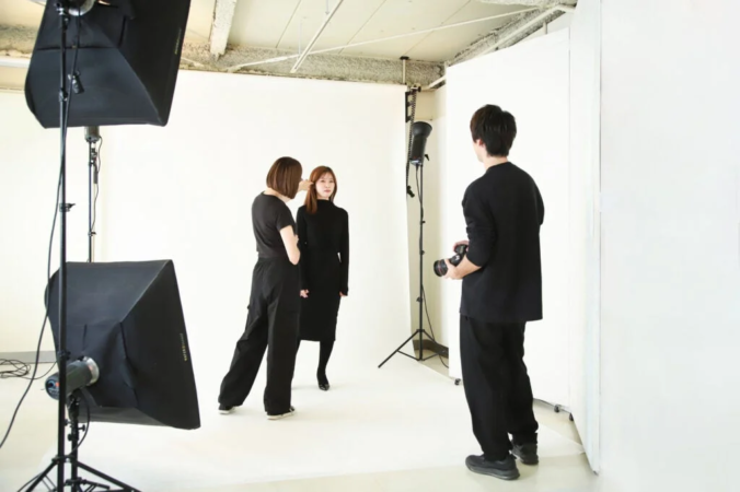 スタジオでの撮影風景