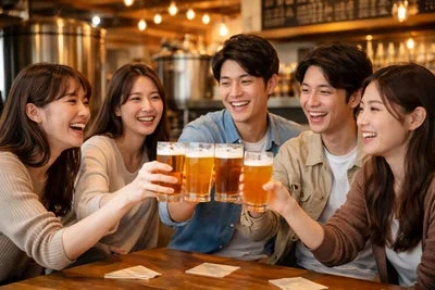 イベントで乾杯する参加者たち