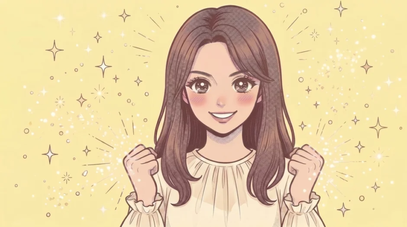 喜びを表す女性