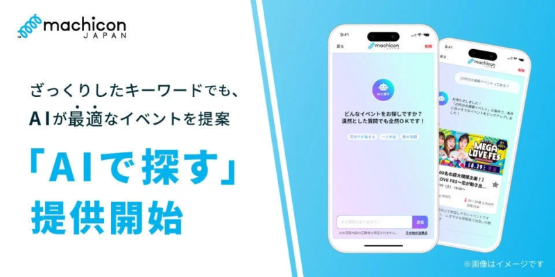 AIが最適なイベントを提案する新機能「AIと探す」の画面イメージ