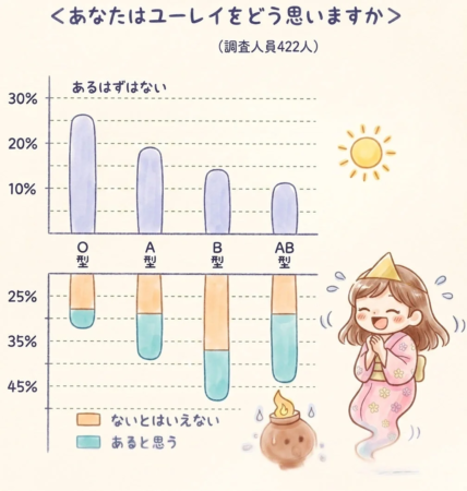 幽霊に関する血液型別アンケート結果
